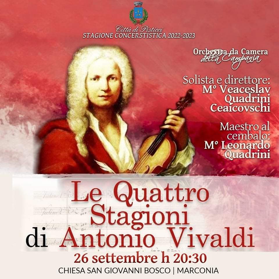 Marconia. Lunedì 26 "Le quattro stagioni di Vivaldi"
