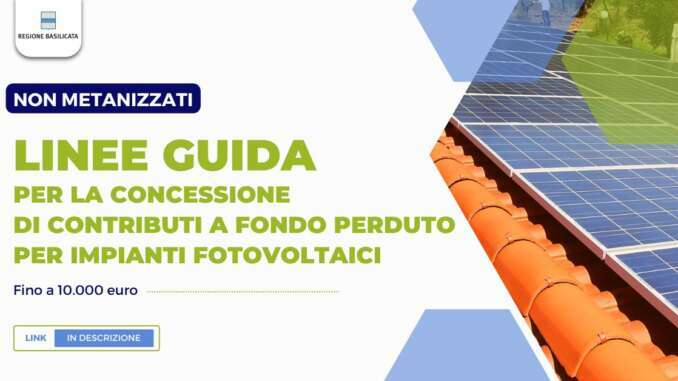Linee guida contributi impianti fotovoltaici