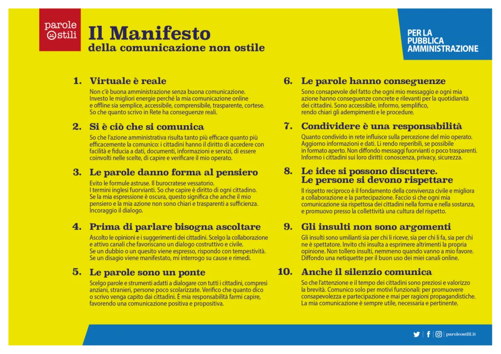 L’ATER di Matera aderisce al manifesto della Comunicazione non ostile