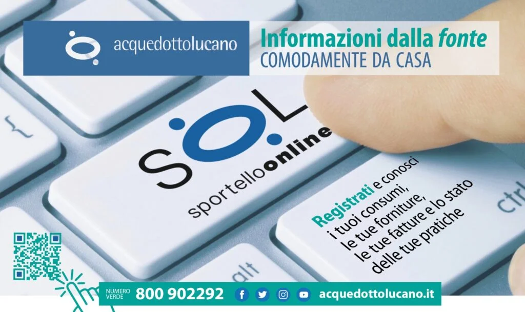 Acquedotto Lucano. Attivazione dello sportello SOL