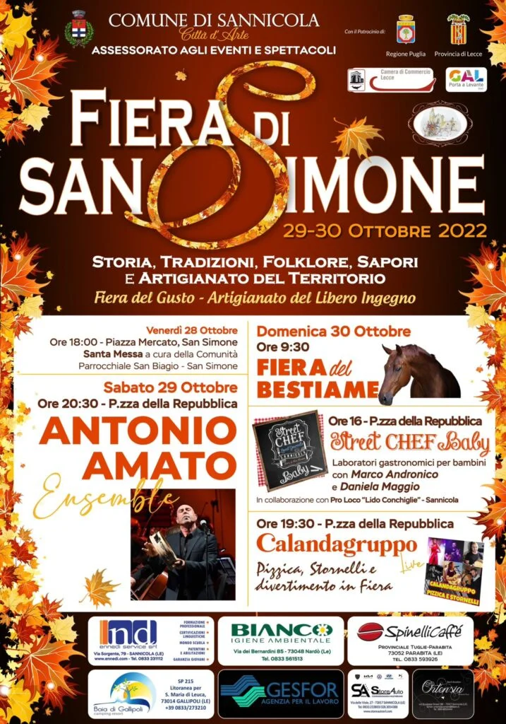 LA FIERA DI SAN SIMONE A SANNICOLA: PRESENTATO OGGI A PALAZZO ADORNO IL PROGRAMMA