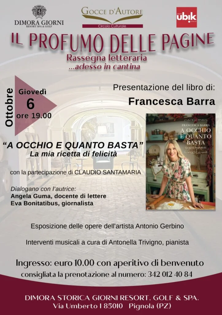 A occhio e quanto basta, il nuovo libro di Francesca Barra ospite del “Profumo delle pagine”