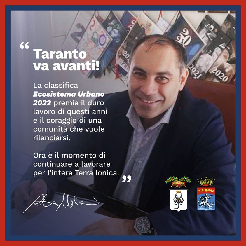 melucci: «dalle classifiche il risultato del duro lavoro di questi anni, ora continuiamo a lavorare per taranto e la sua provincia» 1 312392285 192749976616383 957241019193795530 n radiolaser news matera potenza puglia basilicata