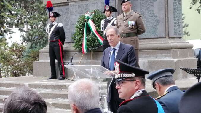 Potenza, 4.11.2022_Il presidente della Regione Vito Bardi alla cerimonia del 4 novembre