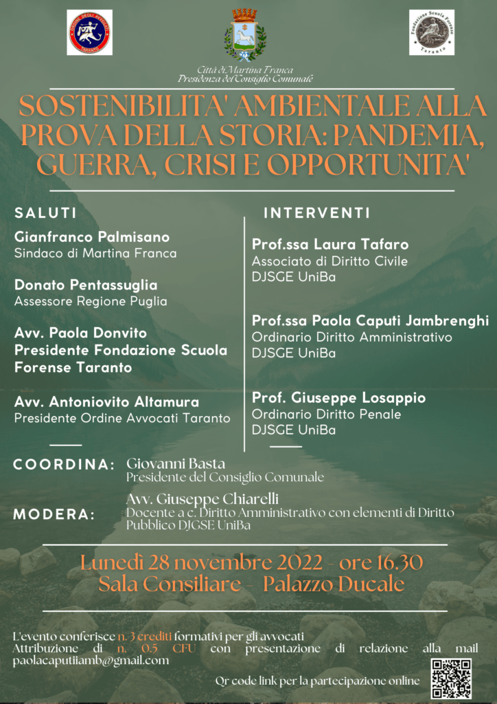 <strong>sostenibilità ambientale alla prova della storia: pandemia, guerra, crisi e opportunità", convegno della presidenza del consiglio a palazzo ducale</strong>