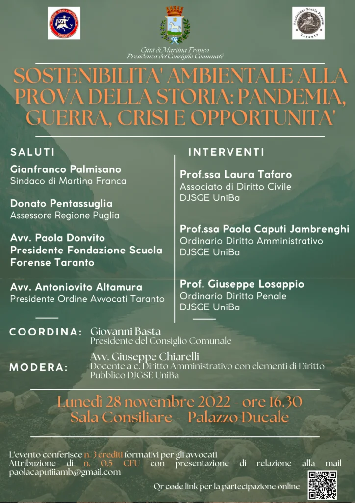 <strong>Sostenibilità ambientale alla prova della storia: pandemia, guerra, crisi e opportunità", convegno della Presidenza del Consiglio a Palazzo Ducale</strong>