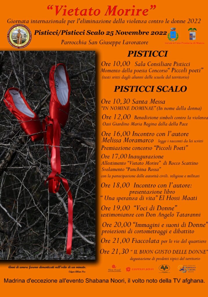 25 novembre 2022. a pisticci scalo e pomarico due iniziative per la giornata contro la violenza sulle donne 1 vietato morire 1 radio laser news matera potenza puglia basilicata