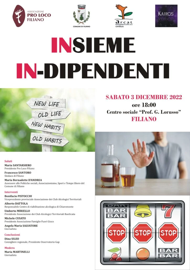 Insieme In-dipendenti. A Filiano un incontro per discutere sulle dipendenze