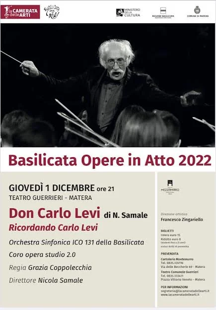 <strong>RICORDANDO CARLO LEVI L’1 DICEMBRE A MATERA L’OPERA“DON CARLO LEVI” DI NICOLA SAMALE PER “LA CAMERATA DELLE ARTI”</strong>
