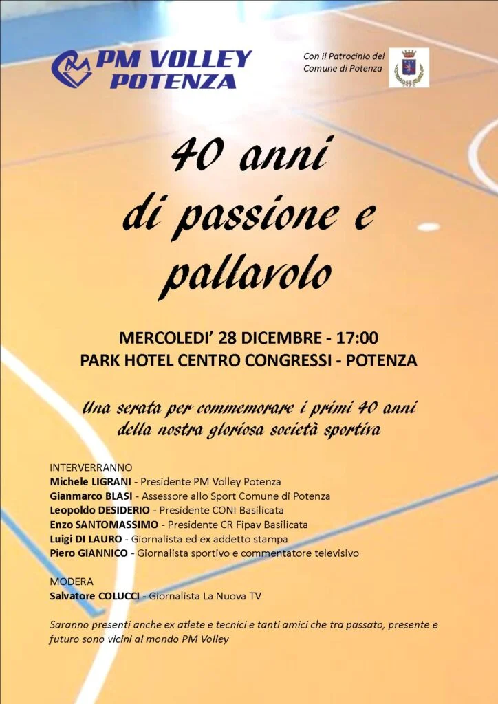 Promemoria evento PM Volley: "40 anni di passione e pallavolo"