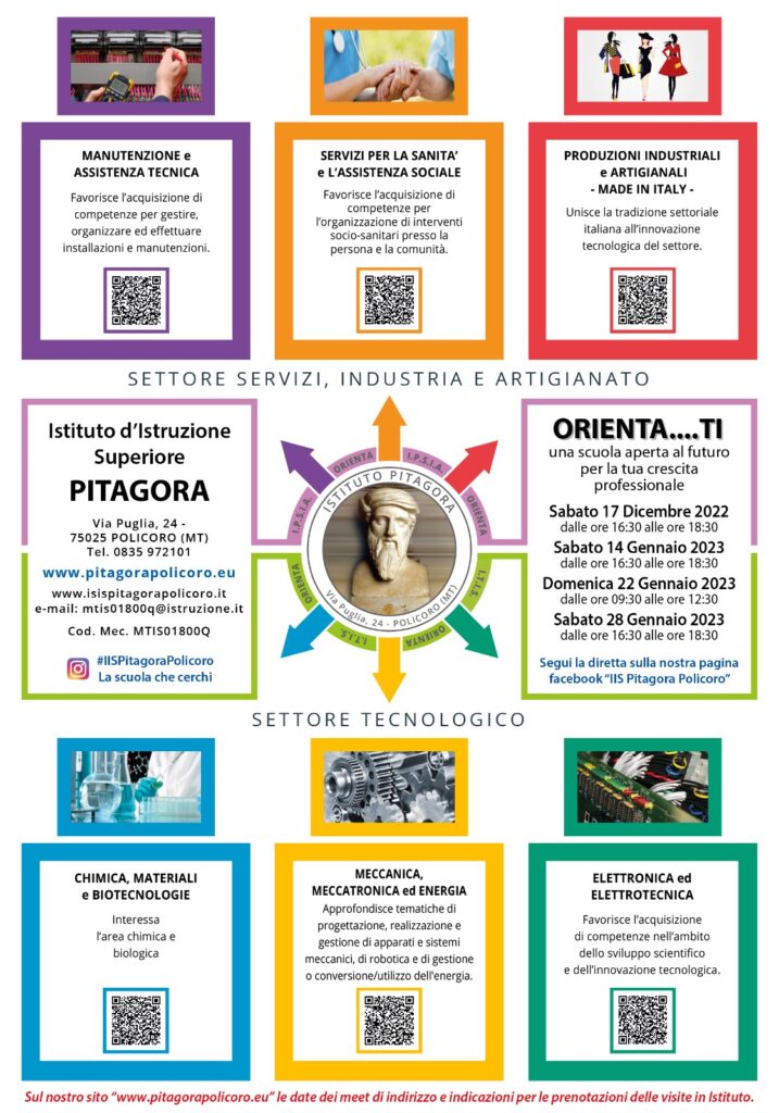 Open Day Open Day all’IIS “PITAGORA” di Policoro. Open Day all’IIS “PITAGORA” di Policoro per gli indirizzi del tecnico e del professionale.