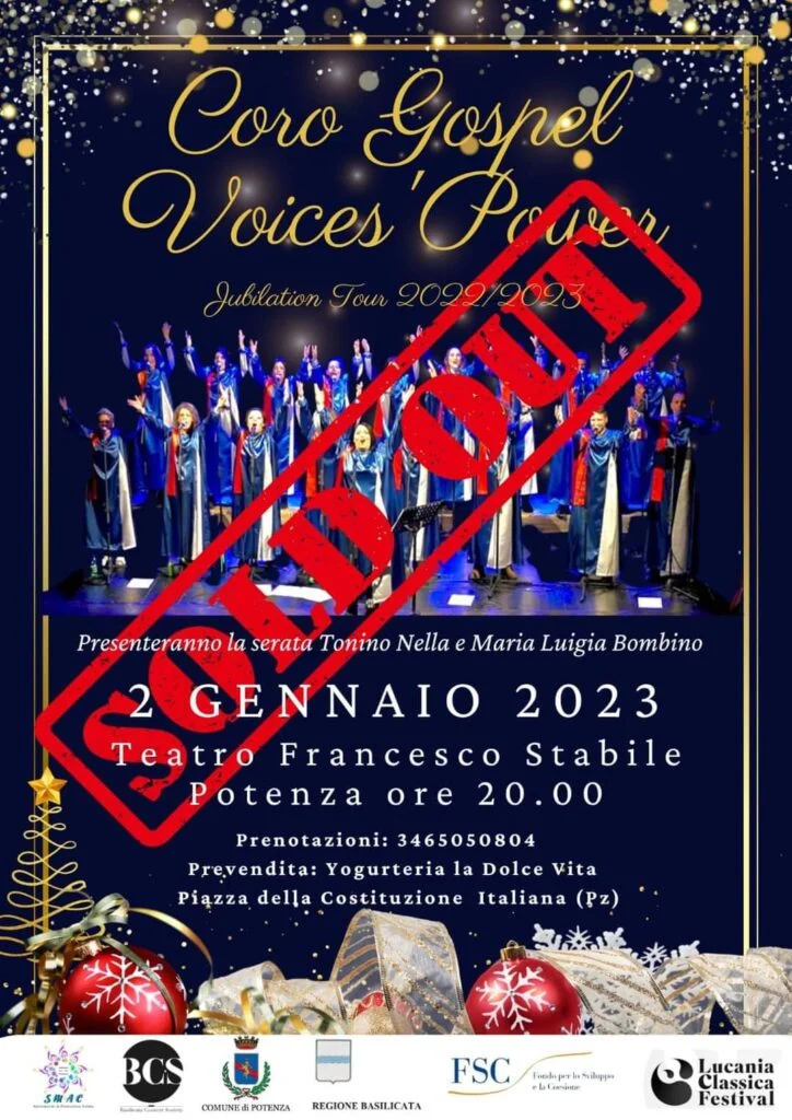 Concerto Gospel "Voices' Power" Teatro Stabile 2 gennaio