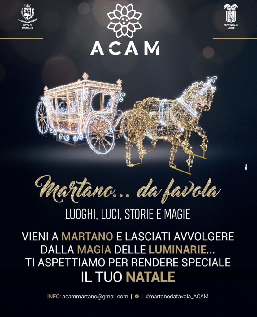 <strong>“martano… da favola. luoghi, luci, storie e magie”: domani la presentazione in provincia</strong> 1 locandina martano acam 1 radiolaser news matera potenza puglia basilicata