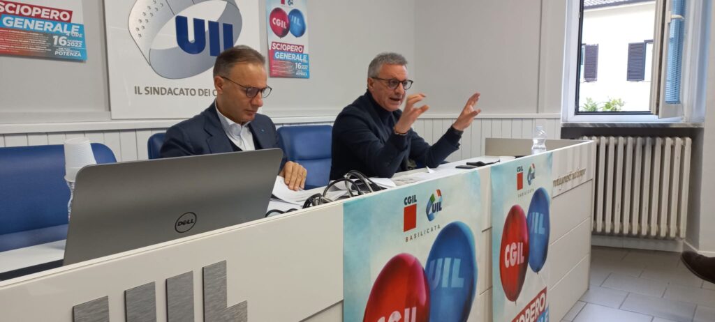 conf. stampa cgil uil 3 1 radio laser news matera potenza puglia basilicata