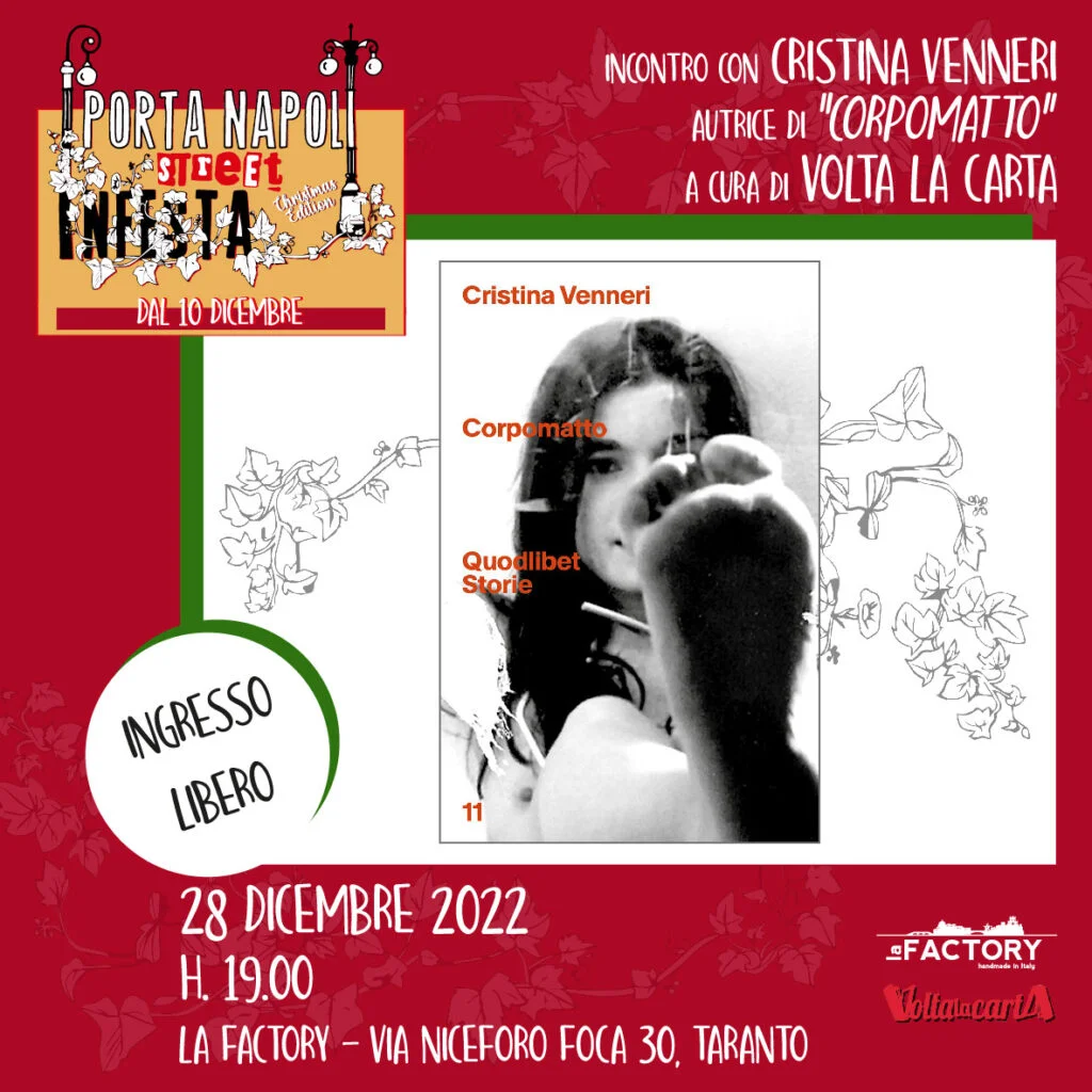 Cristina Venneri presenta<br>il suo “Corpomatto” a La Factory