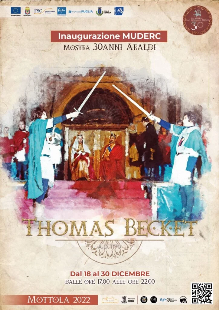 Mottola, domenica 18 dicembre una mostra racconta 30 anni di Thomas Becket AD 1170