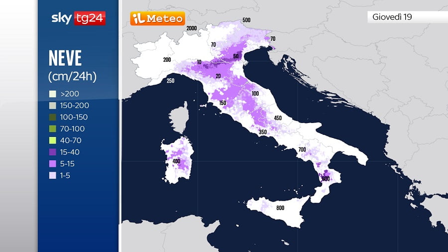 meteo: prossimi giorni, ondate di maltempo a ripetizione con temporali, vento e neve in pianura; le previsioni 2 neve giove 190123 radio laser news matera potenza puglia basilicata