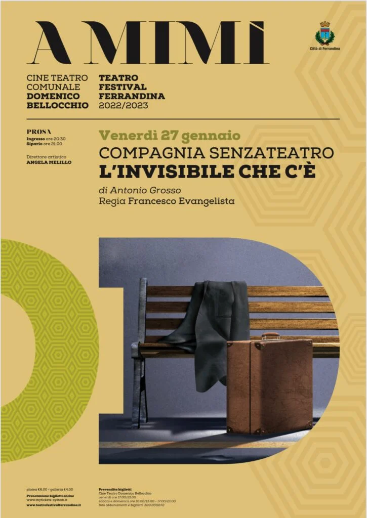 A Mimì- Teatro Festival Ferrandina presenta la Compagnia Senzateatro in “L’invisibile che c’è”
