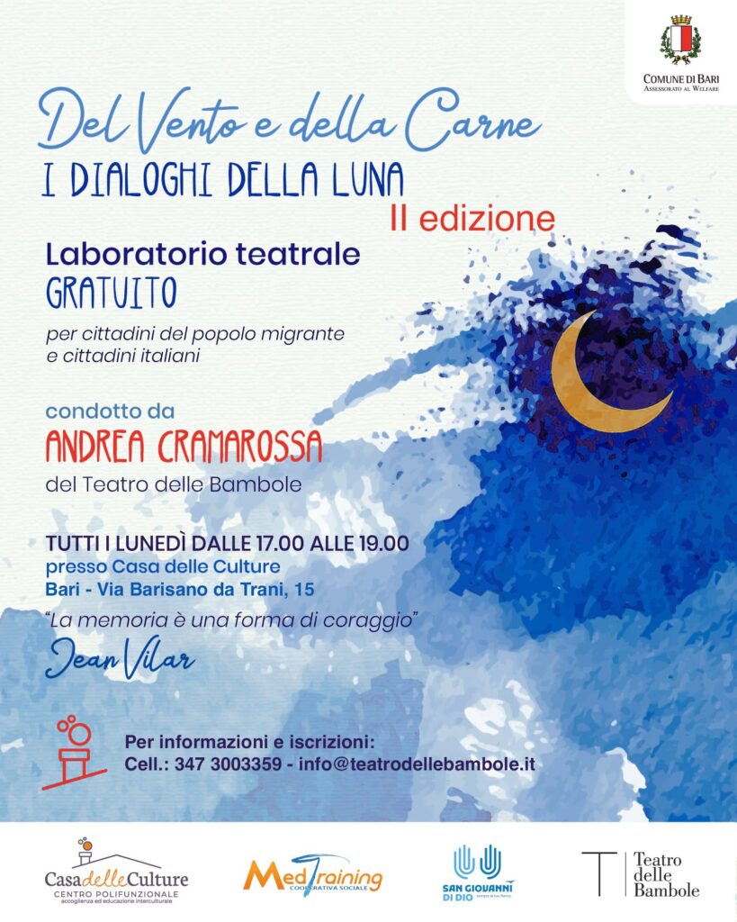 A CASA DELLE CULTURE AL VIA LUNEDÌ IL NUOVO LABORATORIO TEATRALE GRATUITO APERTO AGLI OSPITI DELLA STRUTTURA E AI CITTADINI