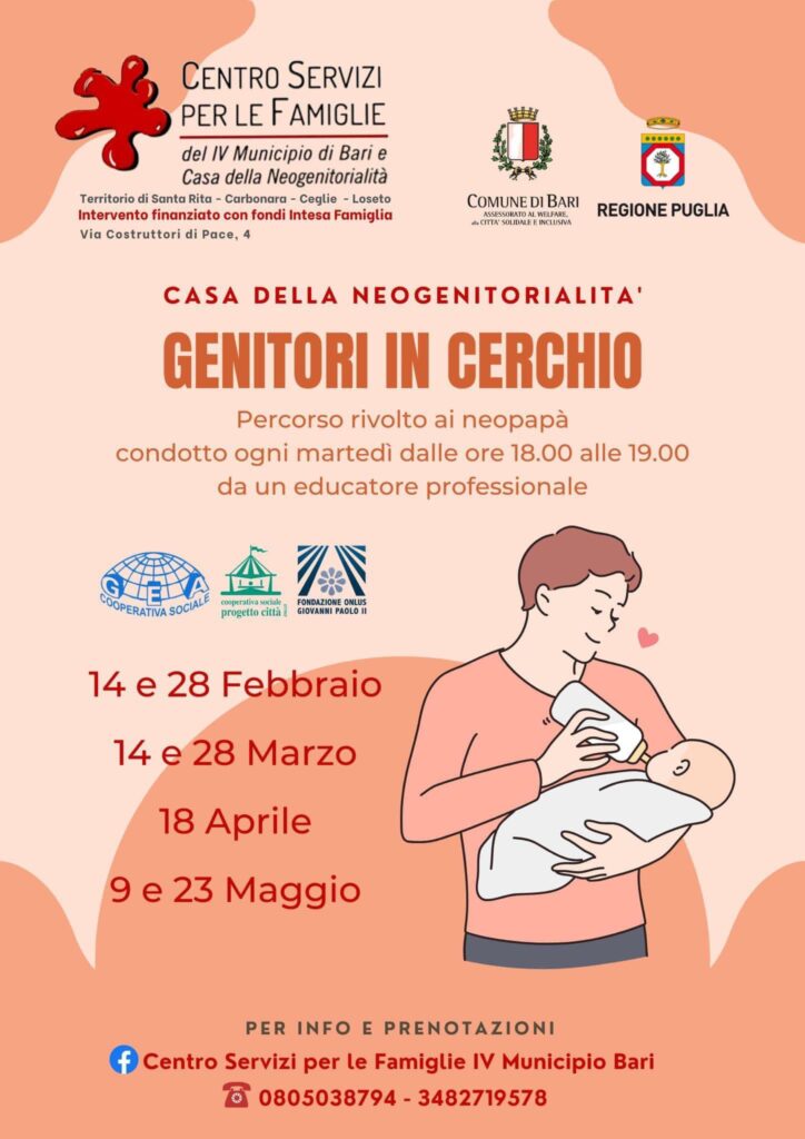 Casa della Genitorialità: partito il nuovo progetto “Genitori in Cerchio” di accompagnamento ai giovani padri nei primi anni di vita del neonato