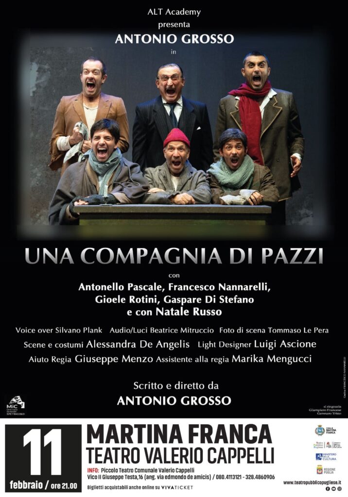 <strong>Una Compagnia di Pazzi, 11 Febbraio al Piccolo Teatro Comunale “Valerio Cappelli”</strong>