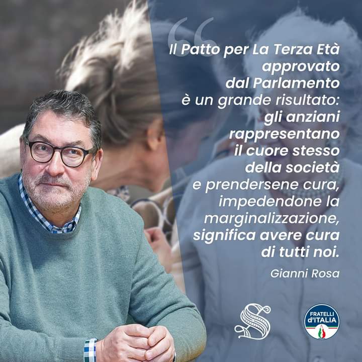 Terza età. Rosa (FdI): risultato importante per il futuro della Nazione