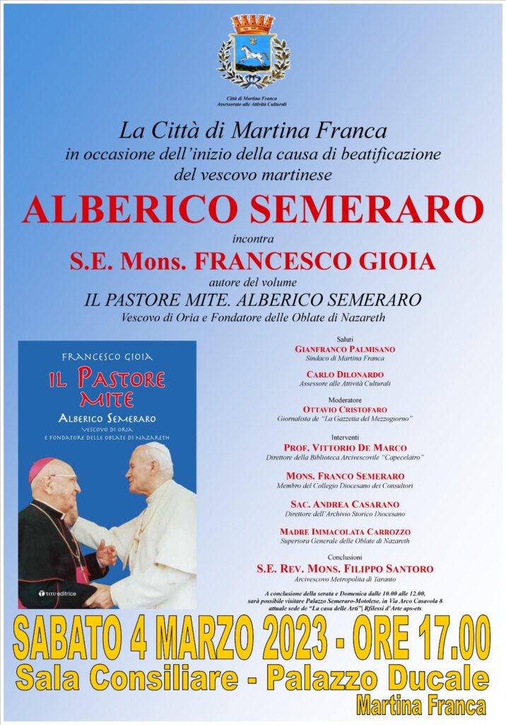 locandina incontro su alberico semeraro 4 marzo radio laser news matera potenza puglia basilicata