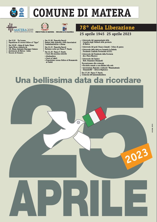 Programma della 78esima festa della Liberazione d'Italia 25 aprile