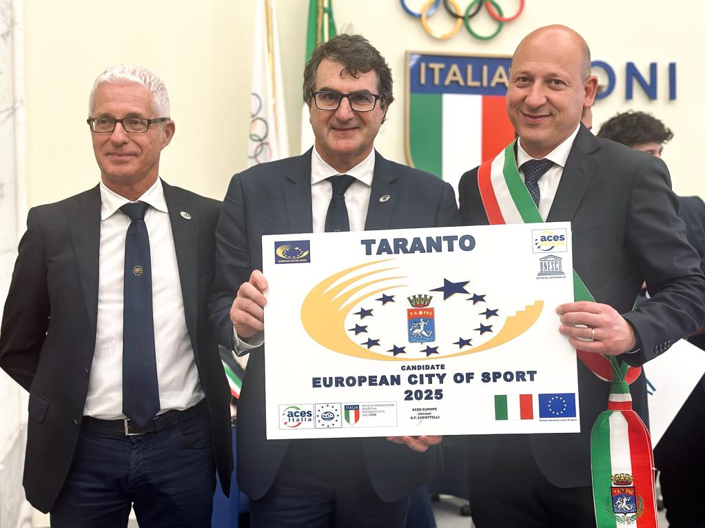 Città europea dello Sport, Taranto presente alla cerimonia di candidatura a Roma cerimonia