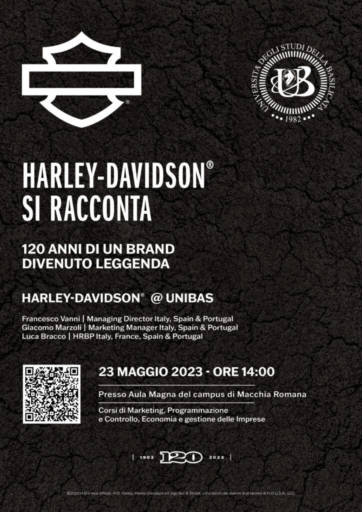 Unibas: il 23/5 a Potenza studenti incontrano manager Harley-Davidson studenti
