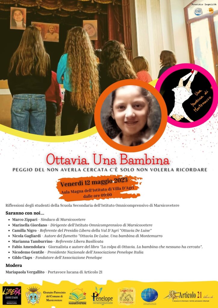 Villa d’Agri: il 12 maggio un evento di Memoria collettiva per ricordare Ottavia De Luise evento