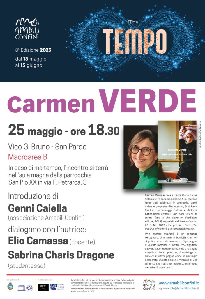 AMABILI CONFINI 2023: giovedì 25 e venerdì 26 maggio con la scrittrice CARMEN VERDE amabili confini