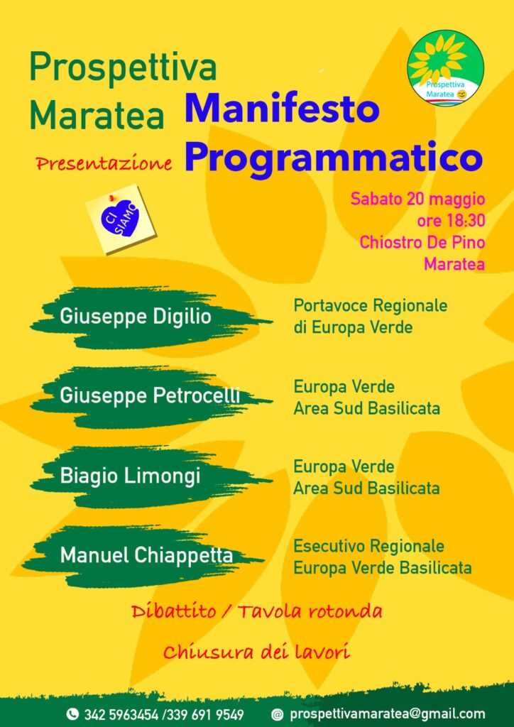 Maratea, verrà presentato il manifesto programmatico di “Prospettiva perla del tirreno