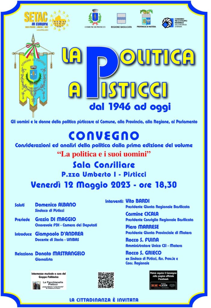 “La politica a Pisticci – Dal 1946 ad oggi” politica