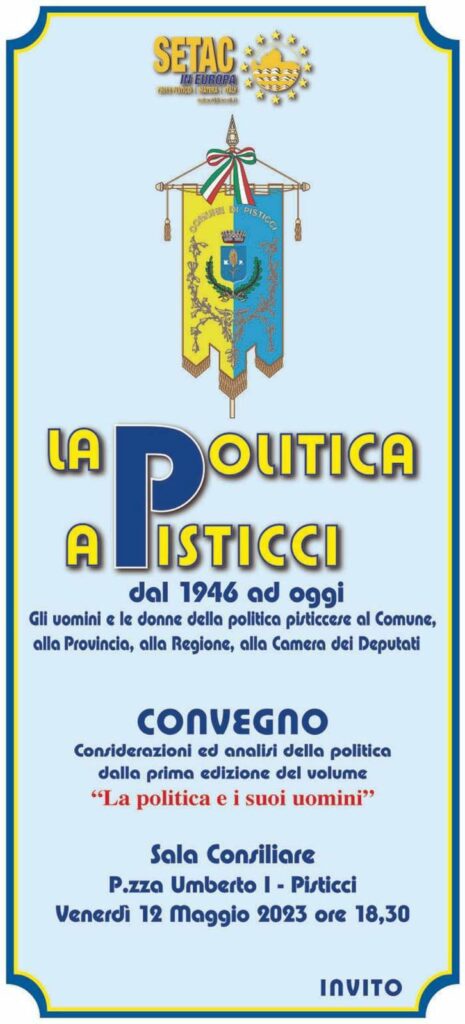“La politica a Pisticci – Dal 1946 ad oggi” politica