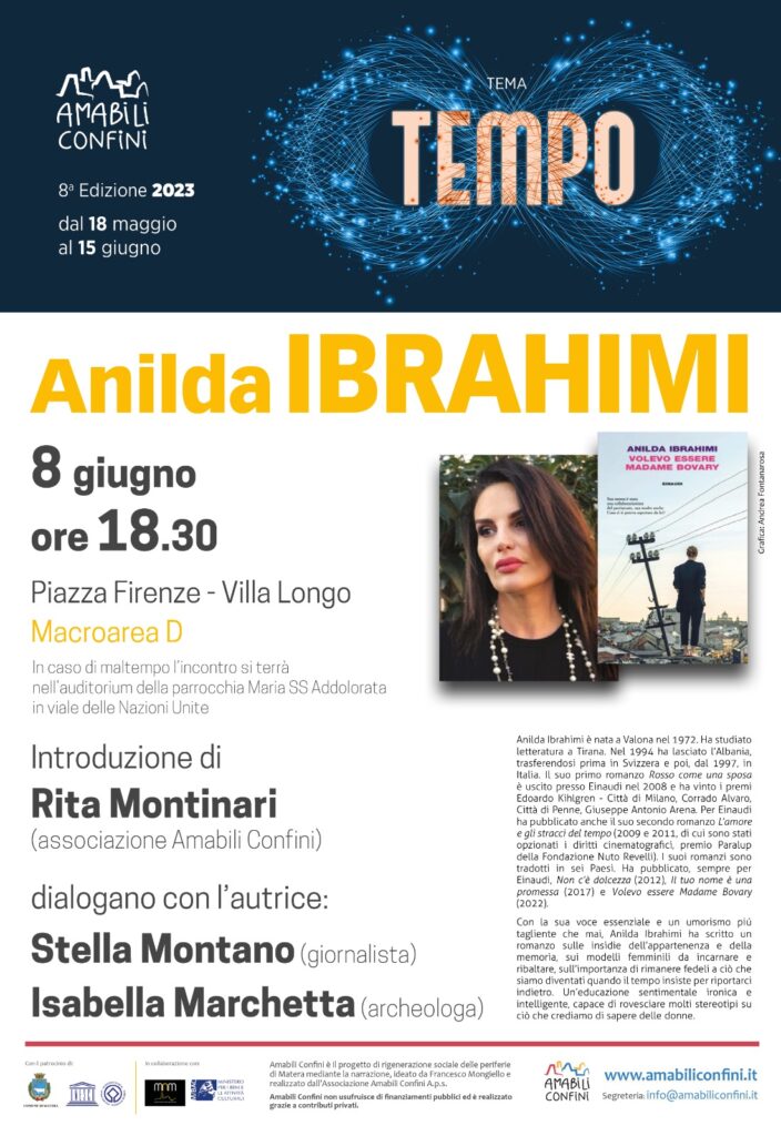 AMABILI CONFINI 2023: giovedì 8 giugno con la scrittrice ANILDA IBRAHIMI scrittrice
