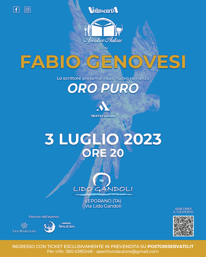 Il ritorno di Fabio Genovesi ad Aperitivo d’Autore. Appuntamento il 3 luglio a Lido Gandoli fabio genovesi
