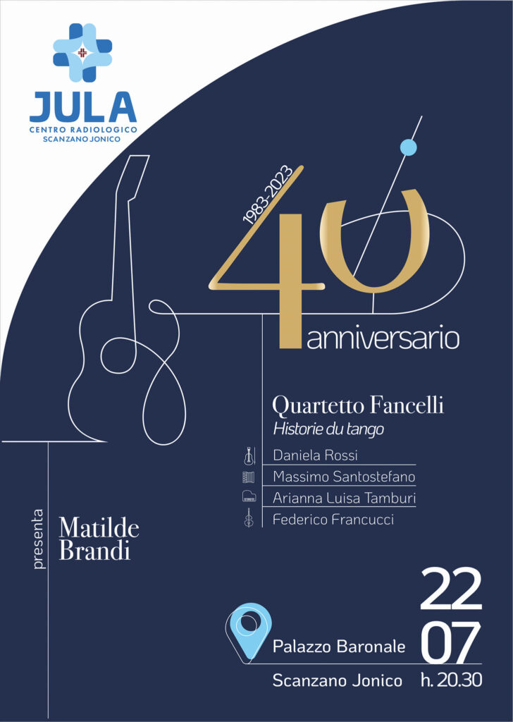 Sabato 22 Luglio, al Palazzo Baronale di Scanzano, si festeggia il 40° anno di attività del Centro Radiologico Jula radiologico