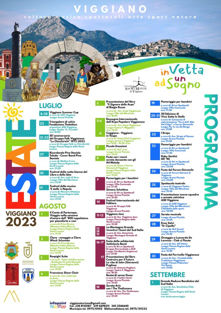 A Viggiano un’estate 2023 “In vetta ad un sogno”. Presentato il cartellone degli eventi estivi estate