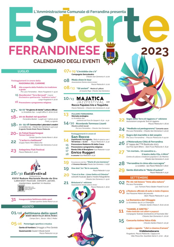 Estarte 2023, a Ferrandina una lunga estate di musica, sport, arte e spettacolo ferrandina