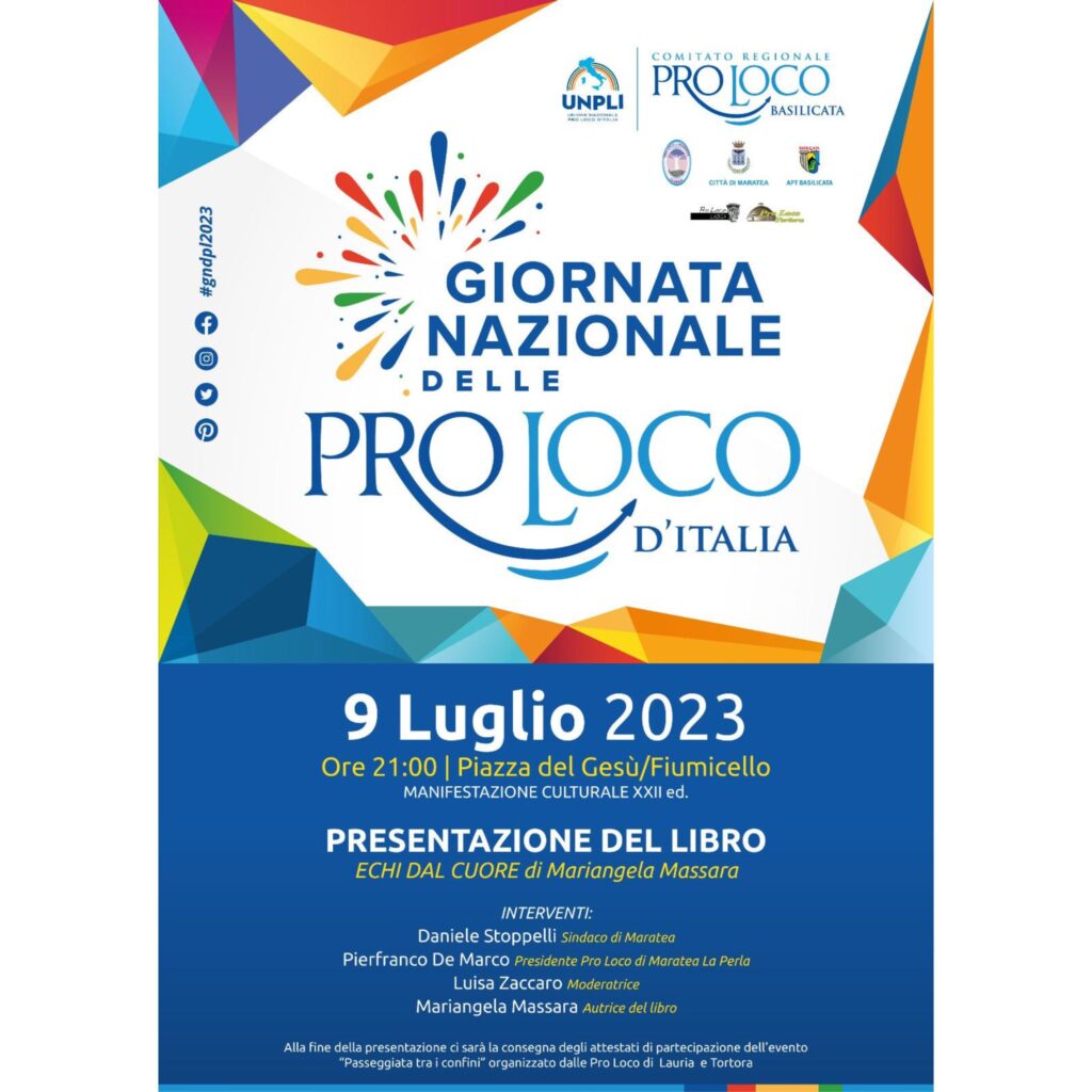 GIORNATA NAZIONALE DELLE PRO LOCO 2023MARATEA ADERISCE ALLE 1.000 INIZIATIVE IN ITALIA giornata