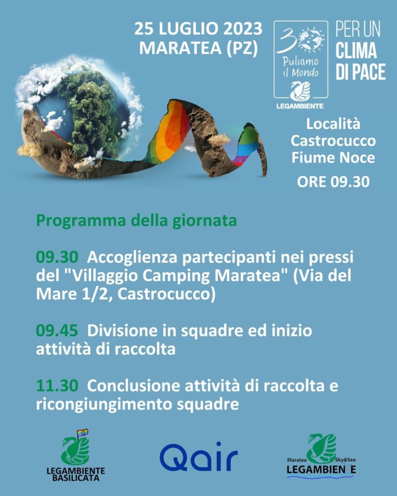Per un Clima di Pace – martedì 25 luglio giornata di volontariato ambientale presso il Fiume Noce clima
