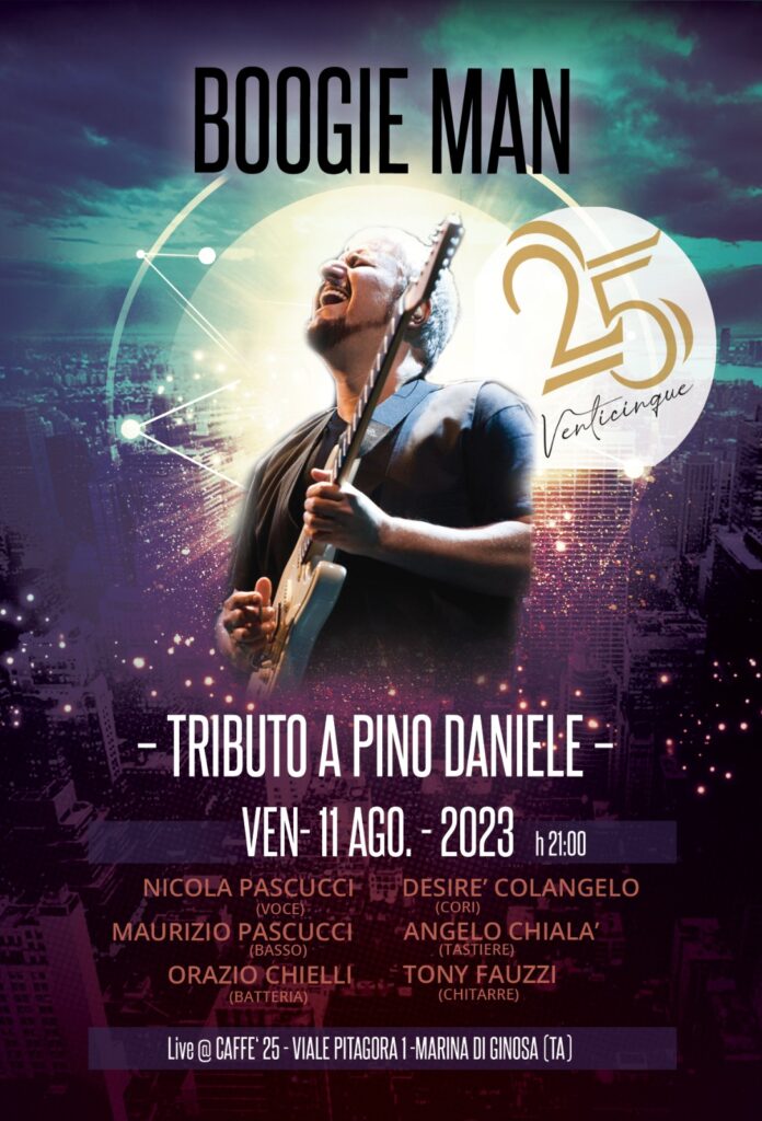 BOOGIE MAN BAND: 11 agosto 2023 Caffè 25 Marina di Ginosa boogie Man