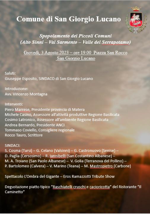 Grande partecipazione al convegno sullo “Spopolamento dei piccoli comuni” a S.Giorgio L. spopolamento