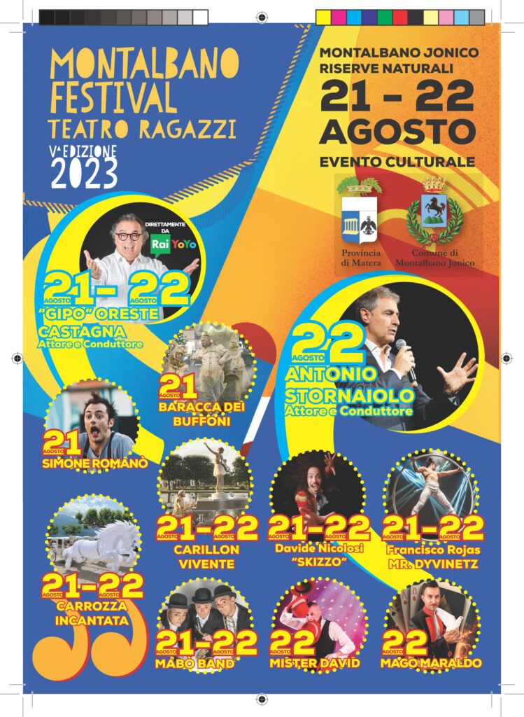Montalbano Jonico, il 21 e 22 agosto la quinta edizione del “Montalbano Festival Teatro Ragazzi” con due guest star: Antonio Stornaiolo e “Gipo” Oreste Castagna montalbano festival