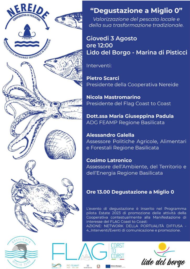 La pesca professionale costiera della Basilicata BLU al lido del Borgo Basilicata blu