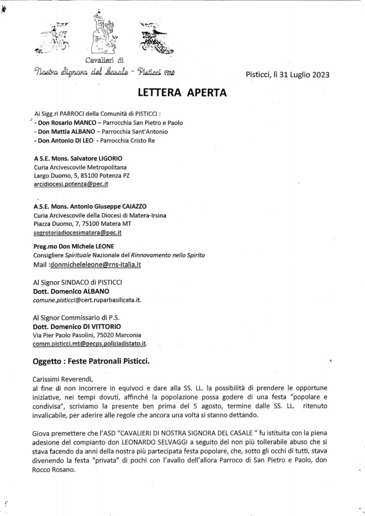 lettera aperta