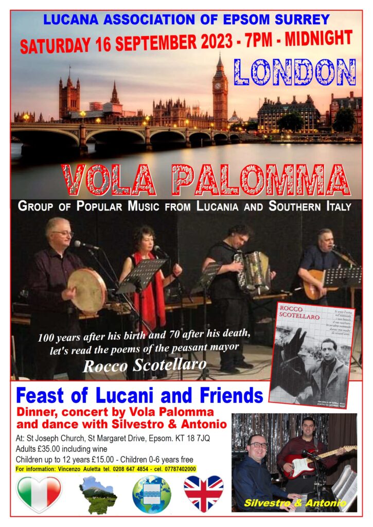 Londra: concerto di musica popolare del gruppo lucano "Vola Palomma" londra