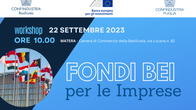 Locandina Fondi Bei per le Imprese