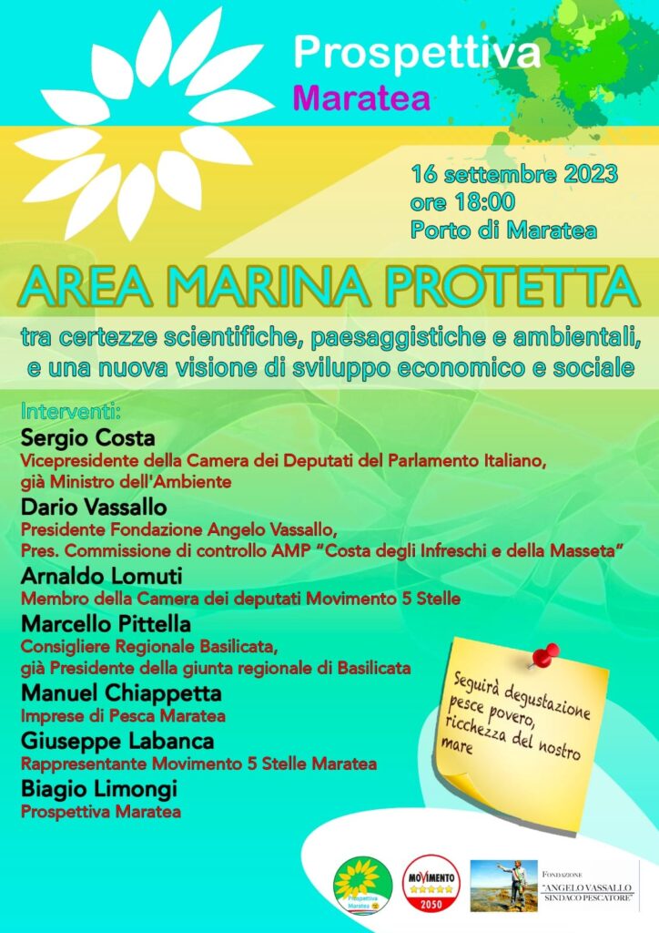 maratea, la proposta dell’area marina protetta al centro dell’incontro-dibattito con sergio costa, la fondazione vassallo e le autoritá locali 1 maratea 1 radio laser news matera potenza puglia basilicata